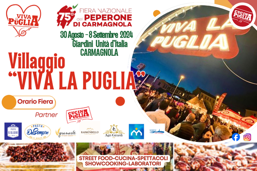 Alla 75esima Fiera Nazionale del Peperone di Carmagnola torna il Villaggio "Viva la Puglia" Alla 75esima Fiera Nazionale del Peperone di Carmagnola torna il Villaggio "Viva la Puglia"