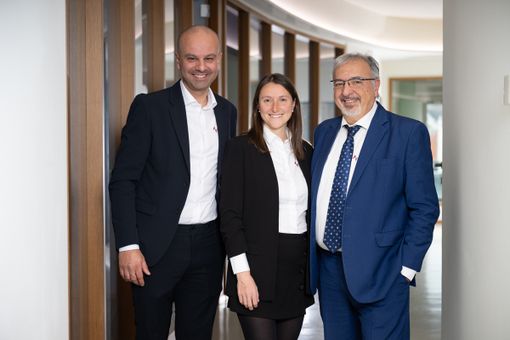 Da sinistra a destra: Alberto Milanesio (General Manager), Rossana Cammardella (R&amp;D Manager) e Umberto Cammardella (CEO)