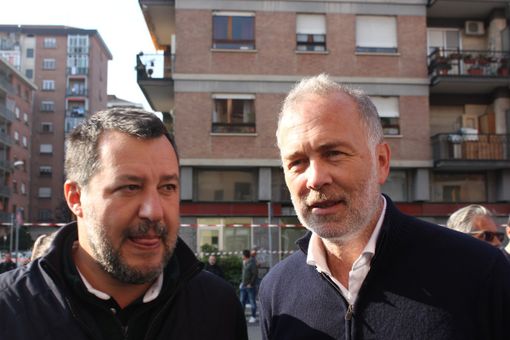 Paolo Damilano con Matteo Salvini, durante la campagna elettorale Paolo Damilano con Matteo Salvini, durante la campagna elettorale