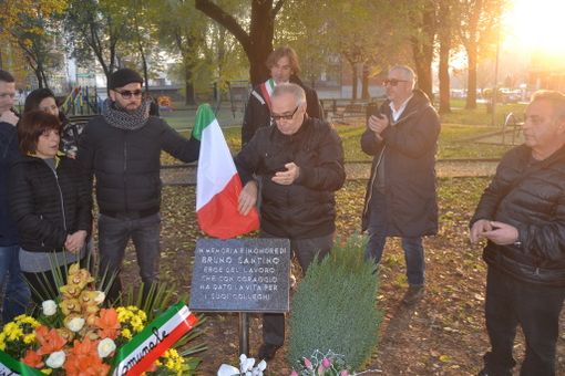 A Nichelino intitolato un giardino a Bruno Santino, &quot;eroe del lavoro&quot; (FOTO)