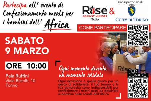 Volunteer Days, a Torino gli eventi di confezionamento pasti per i bambini delle scuole in Africa
