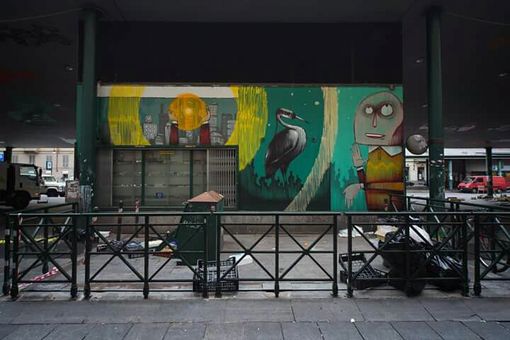 Due murales per piazza Madama Cristina Due murales per piazza Madama Cristina