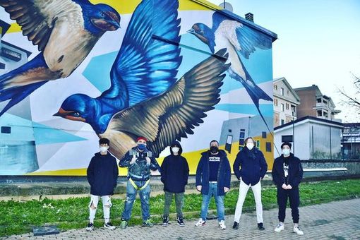 murales di Nichelino con le rondini murales di Nichelino con le rondini
