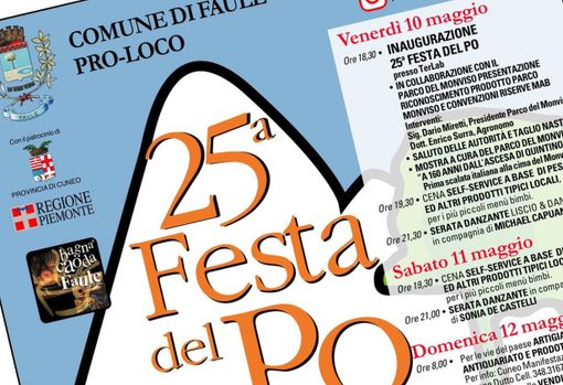 Da venerdì 10 a domenica 12 maggio è XXV Festa del Po a Faule Da venerdì 10 a domenica 12 maggio è XXV Festa del Po a Faule
