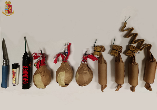 gli esplosivi ritrovati dalla Polizia