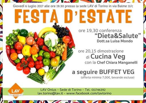 Giovedì 6 luglio Festa d'Estate alla LAV di Torino