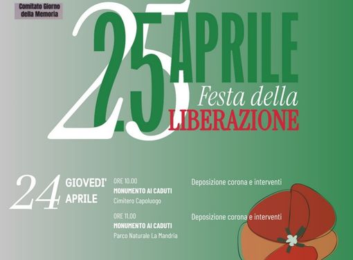 La locandina degli eventi organizzati a Venaria per il 25 Aprile La locandina degli eventi organizzati a Venaria per il 25 Aprile