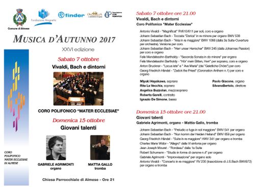 Ad Almese iniziata la 26esima edizione di Musica d’Autunno Ad Almese iniziata la 26esima edizione di Musica d’Autunno