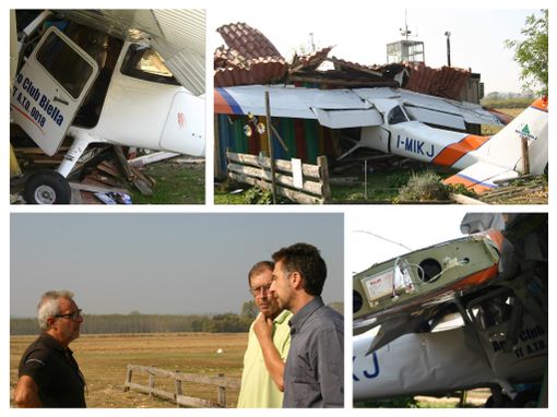 Probabilmente dimessi in serata i due piloti del Cessna schiantatosi contro la club house al campo volo di Vische Probabilmente dimessi in serata i due piloti del Cessna schiantatosi contro la club house al campo volo di Vische