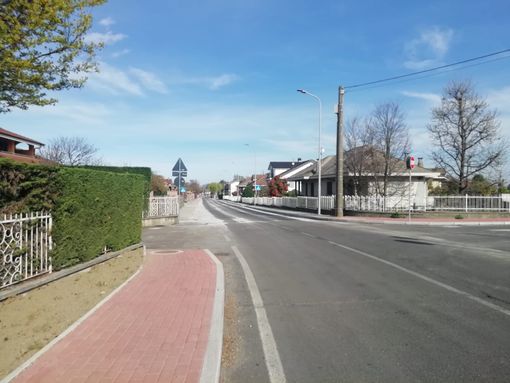 Viale Europa a Campiglione Fenile dopo i lavori