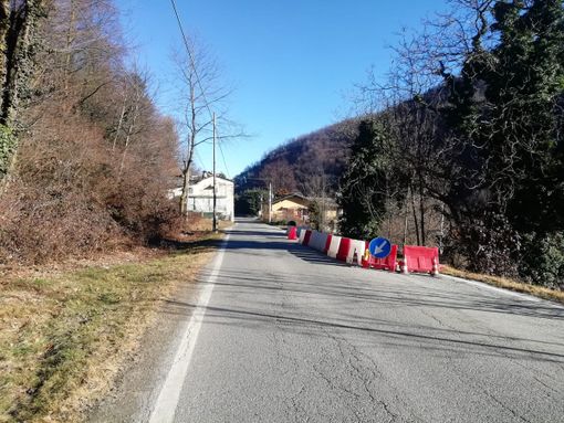 Il cedimento sulla Provinciale 162
