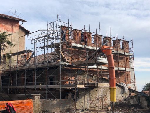 Il cantiere di di Palazzo Acaja