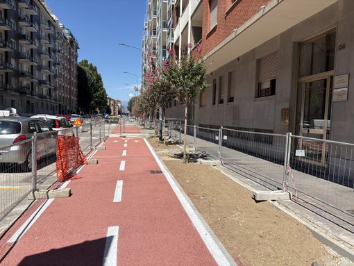 In via Filadelfia prende forma la nuova ciclabile che ridisegna due quartieri