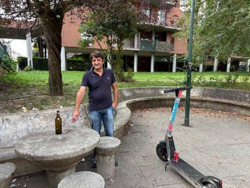 Il consigliere Troisi nel giardino ex Venchi Unica Il consigliere Troisi nel giardino ex Venchi Unica