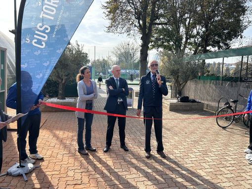 Il presidente della Federtennis Binaghi in visita ai nuovi campi del CUS Torino