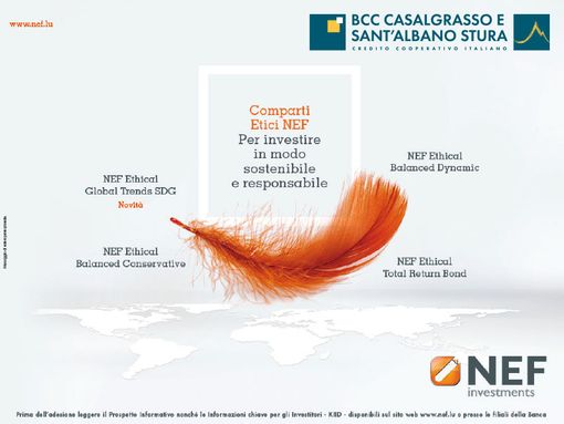 Investire responsabilmente con BCC di Casalgrasso e Sant'Albano Stura Investire responsabilmente con BCC di Casalgrasso e Sant'Albano Stura