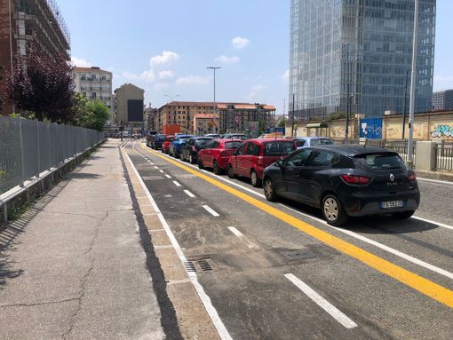 La ciclabile di via Nizza La ciclabile di via Nizza