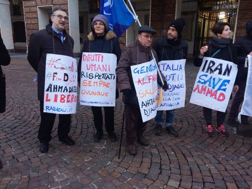 No alla pena di morte: piccola folla in difesa di Djalali oggi a Torino