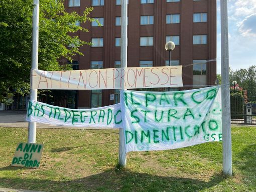 Una recente protesta al parco Stura