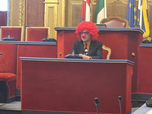 Silvio Viale vestito da clown