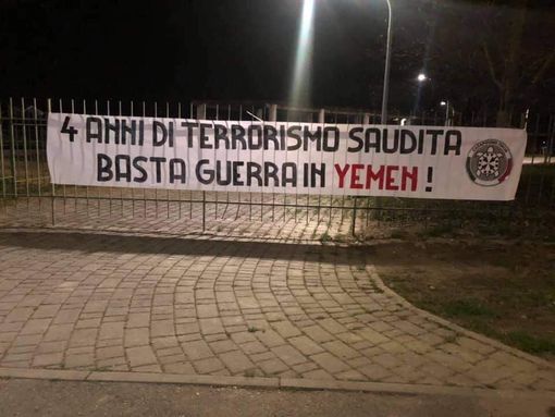 Striscioni di CasaPound per lo Yemen a Torino, Ivrea, Venaria, Settimo e Piossasco