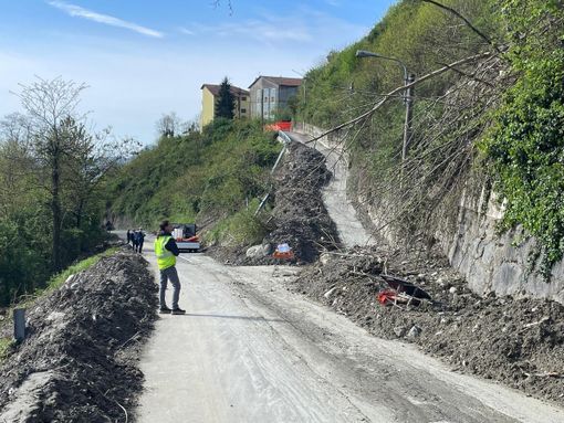 Frana sul colle del Lys: lavori in corso sulla provinciale 197