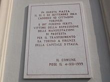 Commemorazione delle vittime delle giornate di sangue di Torino del 1864