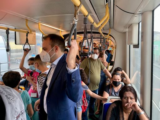 Stefano Lo Russo in tram