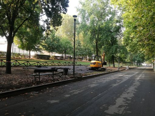 I lavori all'interno del parco la scorsa estate