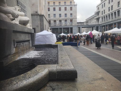 Blitz di Extinction Rebellion, le fontane Po e Dora si colorano di nero: il motivo [FOTO]