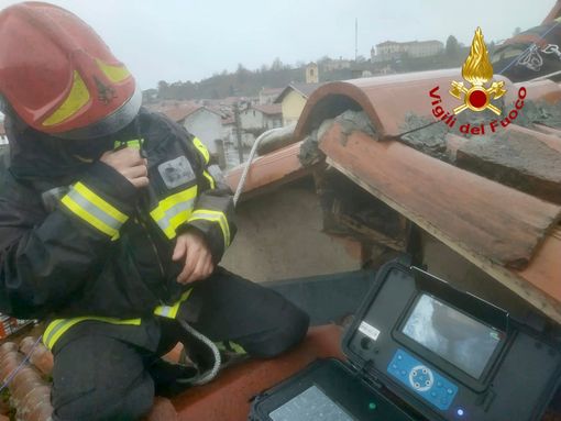 Albiano, i Vigili del Fuoco salvano gattino caduto in una canna fumaria
