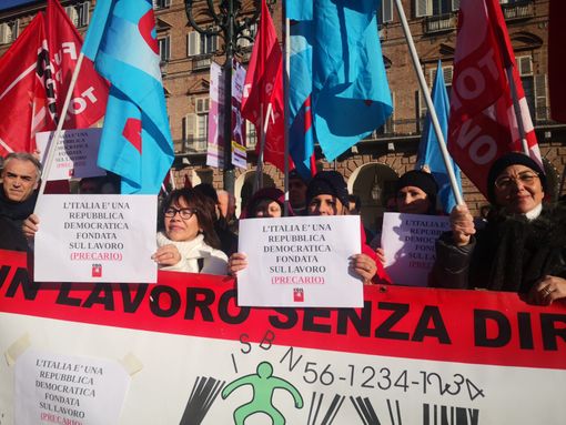 manifestazione sindacale piazza Castello