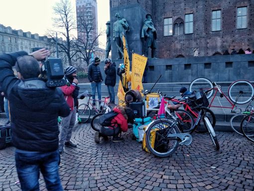 Foto d'archivio di una protesta dei rider Glovo
