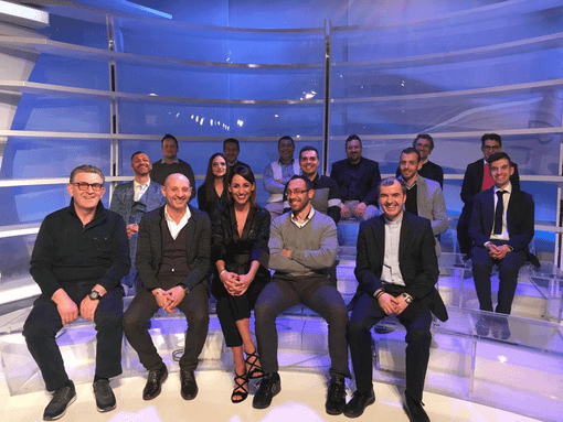 Il gruppo di Salsasio in  diretta lo scorso anno alla Domenica Sportiva con la presentatrice Giorgia Cardinaletti