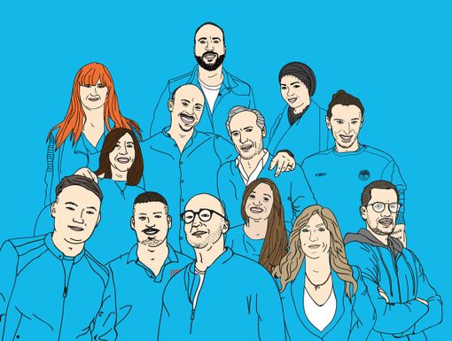 Immagine con profili di persone disegnati come fumetti