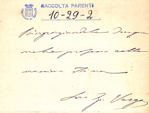 documento scritto a mano e firmato