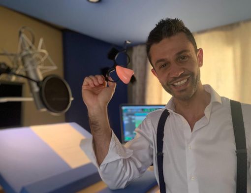 Alessandro Rigotti in sala doppiaggio