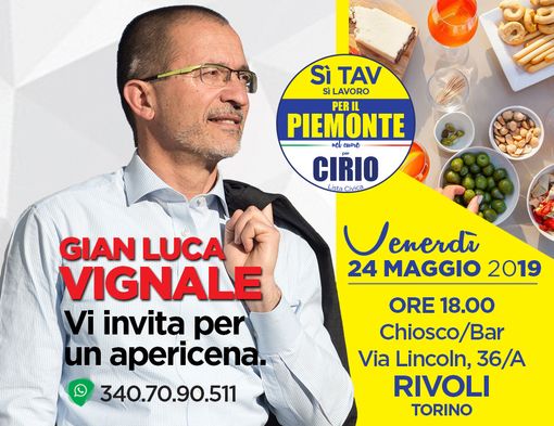 Regionali, Gian Luca Vignale sarà a Beinasco e Rivoli Regionali, Gian Luca Vignale sarà a Beinasco e Rivoli