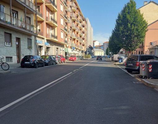 Corso Roma appena riasfaltato a Moncalieri