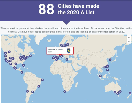 Lotta ai cambiamenti climatici, Torino tra le migliori 88 città di tutto il mondo per il secondo anno di fila. "Ma c'è ancora molto da fare"