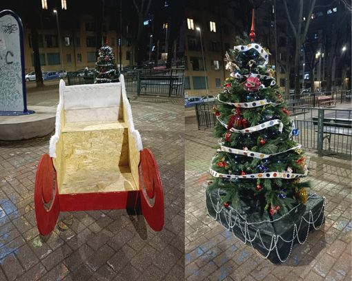 La slitta e l'albero dei giardini Alimonda