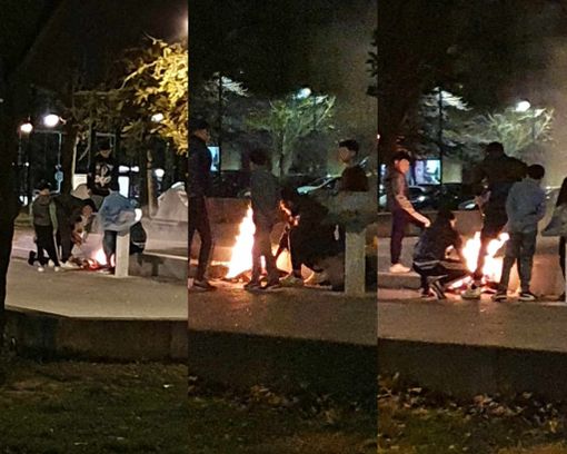 persone che appiccano un fuoco persone che appiccano un fuoco