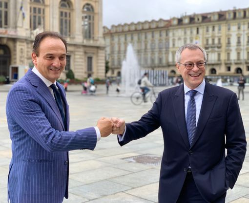 Cirio e Bonomi in piazza Castello