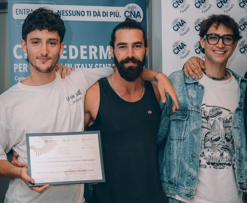 Da sinistra Alessandro Marteno, Luca Brunet e Samuele Marteno