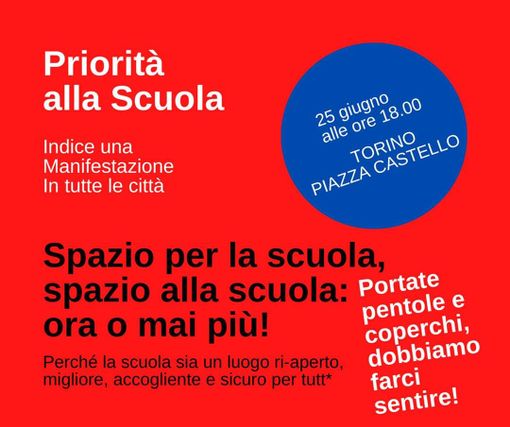 &quot;Priorità alla scuola&quot;, domani iniziativa di Genitori Rivolesi Uniti