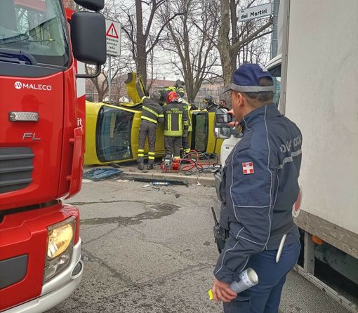I soccorsi intervenuti a Nichelino dopo l'incidente