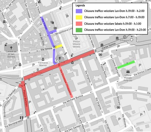 Più spazio ai dehors dei locali: Pinerolo chiude anche un tratto di via Saluzzo