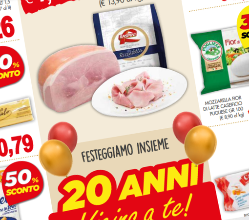 Sono in corso le promozioni su tantissimi prodotti da Prestofresco, in occasione del 20 anniversario