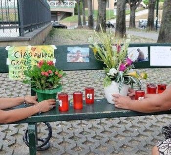 La panchina in memoria di Andrea Soldi