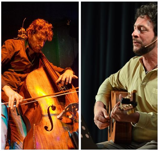 Federico Bagnasco e Carlo Pestelli suonano insieme al Folk Club sulle note di Brassens